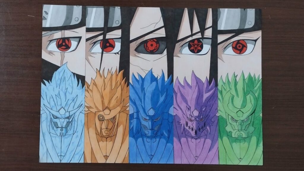 Drawing Mangekyou Sharingan + Susanoo #5 – Uchiha Shisui #shorts