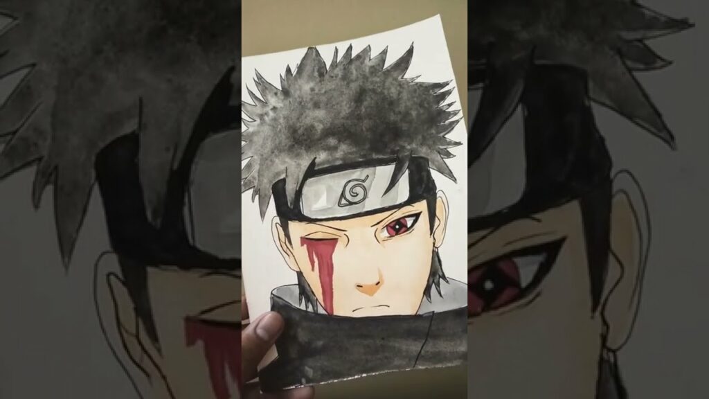 Watercolor painting Shisui Uchiha #Shorts #narutoshipuden