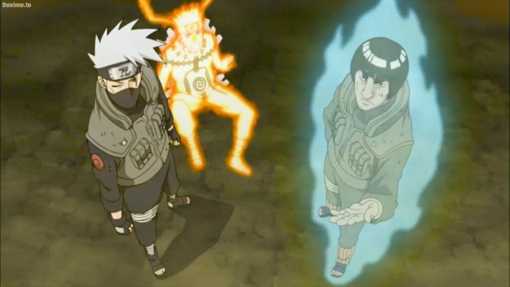 カカシとガイは時間通りに現れ、7つの人柱力に囲まれたナルトを救った | Kakashi and Guy save Naruto from surrounding by six jinchuriki
