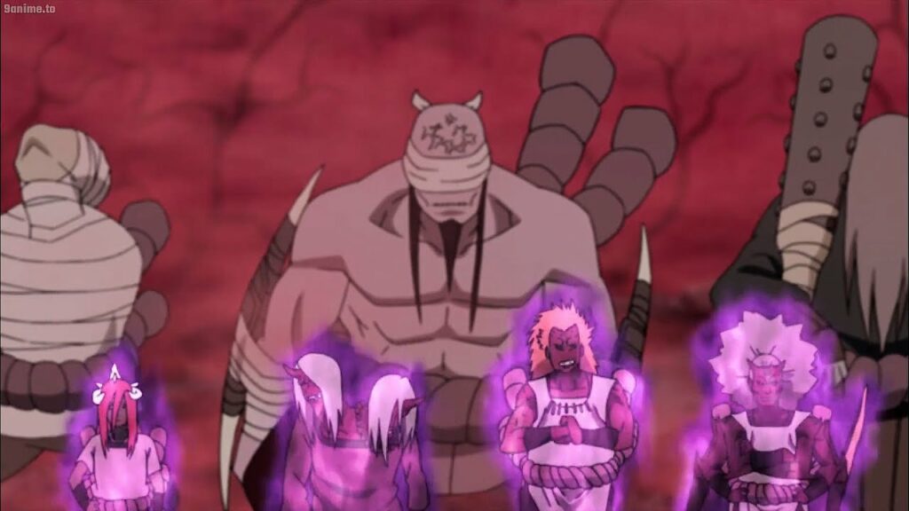 音隠れの忍四人衆はシカマルとネジの魂を引き出し、黄泉転身の術を使用してそれらをトラップし、大蛇丸の死に復讐します | Sound four pulls out Shikamaru soul