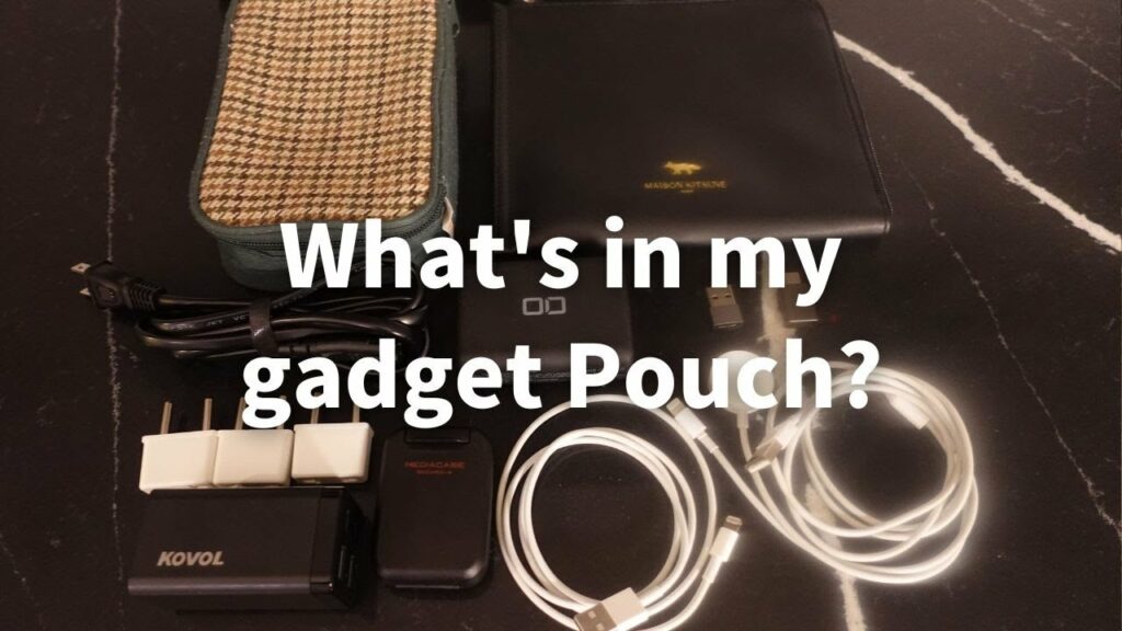 SUB)【中身紹介】海外出張時のガジェットポーチの中身|社会人